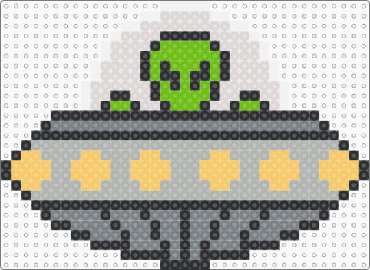 UFO Cow Thievery (Piece 1/2) - beige,alien,ufo,pattern set,dangler