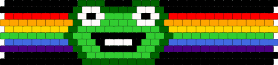 Rainbow frog peyote stich - green,frog,rainbow,rainbow frog,kandi