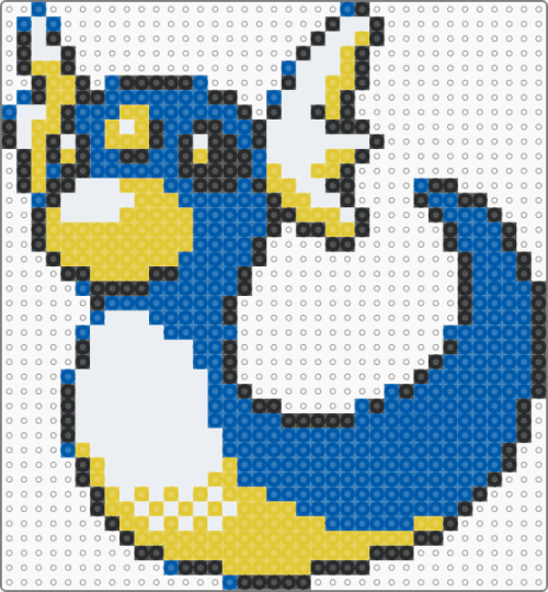 Dratini (Silver) - blue, dragon, dratini, generation 1, kanto, pokemon, yellow