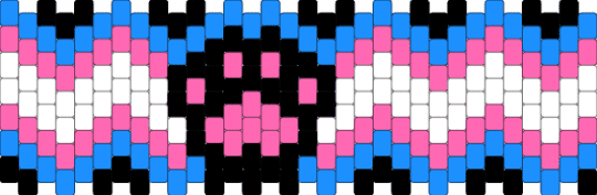Trans zig zag cuff (Remix) - light blue, paw, pink, trans, transgender