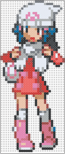 Dawn platinum sprite - character, gray, pink, pokemon, red