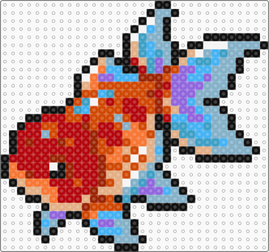 Goldfish Hama (Remix) - animal, fish, light blue, pet, red