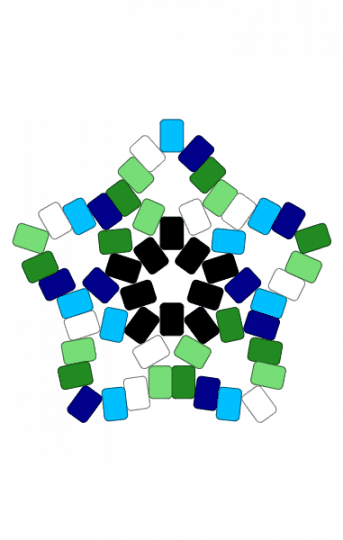 Slighty chaotic looking gay man star - gay, gay man, green, light blue, mlm, pride, purple, star, teal