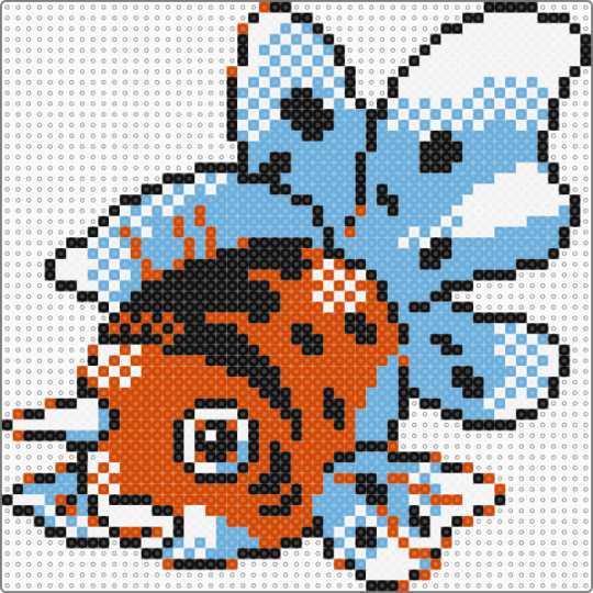 Seaking Gen 2 sprite - red,light blue,pokemon,fish
