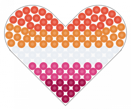 Lesbian heart - gay, heart, lesbian, orange, pride, red, wlw