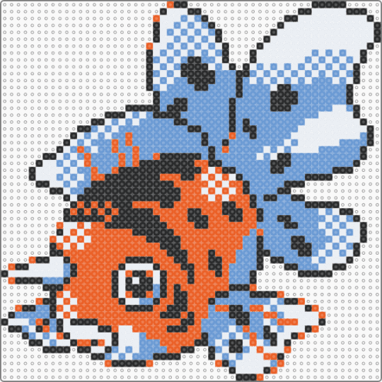 Seaking (Gold) - fish, light blue, pokemon, red