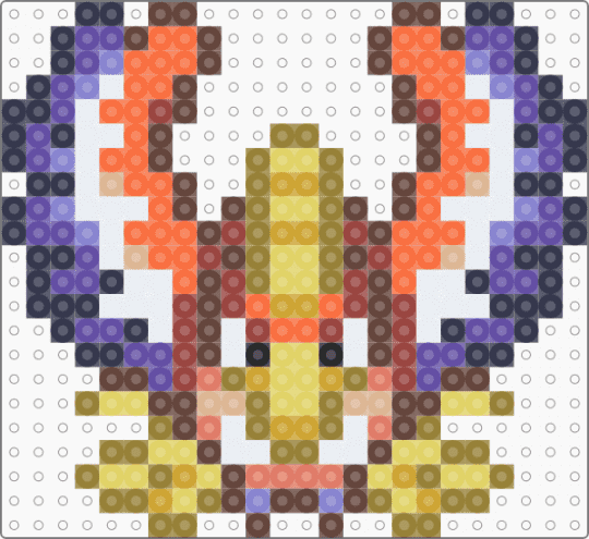 Ho-Oh overworld sprite (FR/LG) - brown, gold, ho oh, orange, pokemon, purple