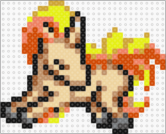 Sleeping Rapidash (PMD) - tan,red,yellow,colorful,pokemon,rapidash,pokemon mystery dungeon