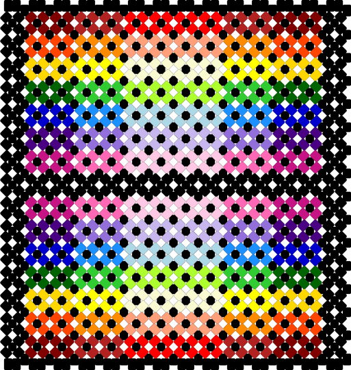 Rainbow x base for bag - black,green,purple,colorful,bag,rainbow,purse,xbase,x base,pouch,kandi