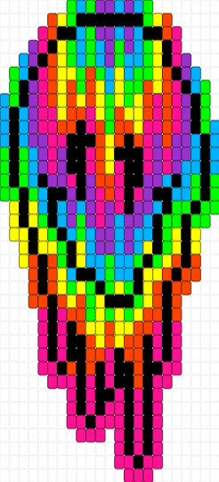 MELTING FACE - green, pink, red