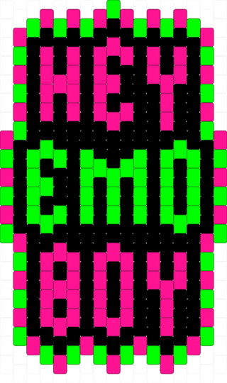 HEY EMO BOY - green, pink