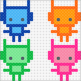 litle monsters - monsters,colorful,neon,cute,characters,charms,blue,green,pink,orange