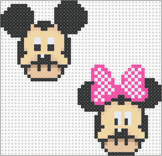 Mickey and Mini Mushrooms - beige,pink