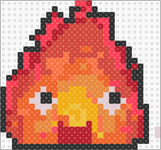 Calcifer kandi perler - red,orange,houlscastle fire calcifer