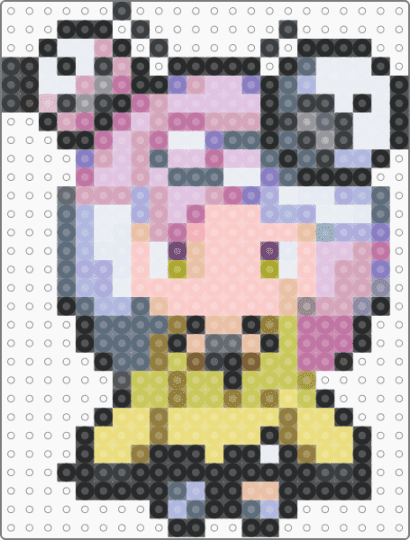 iono perler - pink,gray,beige,yellow,pokemon,iono