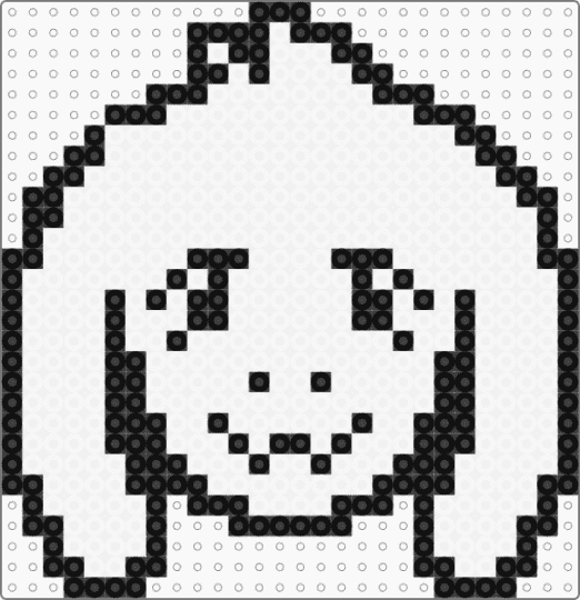 ASRIEL FACE - black,white