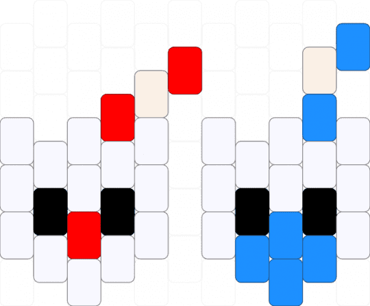 CUPHEAD & MUGMAN - white,red,light blue