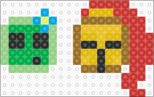 Avery and D3rlord3 (sf/dawtde) - averythemayo, d3rlord3, dawtde, minecraft, red, searching for a world, sfawtde, tan, teal, yellow