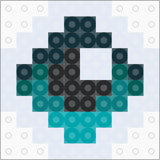 eye - teal, white