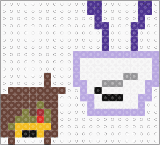 TENNA AND KRIS Deltarune - brown,pink,purple