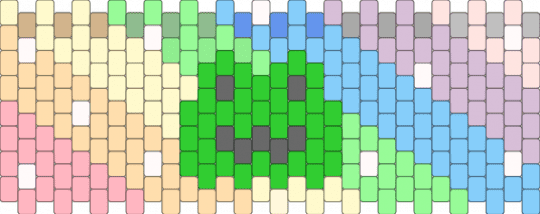 Pastel frog scenecore :3 - beige,light blue,pink,green