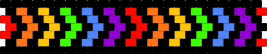 Rainbow and Black Cuff - black, blue, colorful, cotdchevrons, peyote stitch, rainbow, red, stripes, yellow