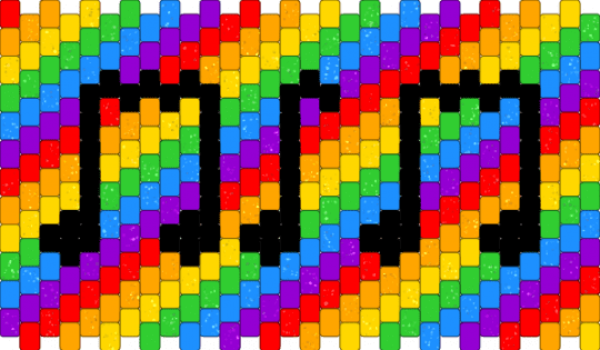 Rainbow Music Note Cuff (COTD) - colorful, cotdrhythm, green, music, orange, pride, purple, rainbow, sparkly