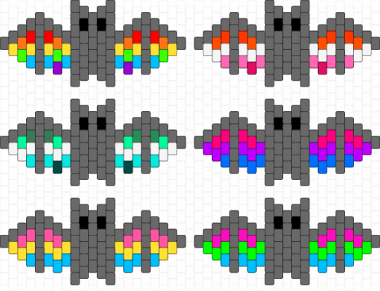 Pride Bats (1/3) - bat, charm, flag, gray, pride, rainbow
