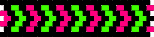 Green and Pink Scene Cuff - black, cotdchevrons, green, peyote stitch, pink, scene