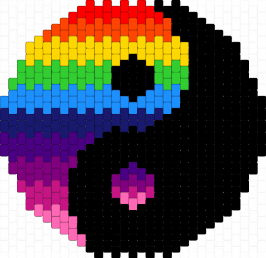 Large Rainbow Yin Yang - black,light blue,purple,pink,rainbow,yinyang,large,pride