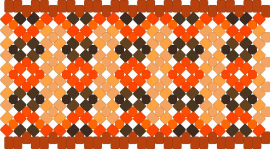 🧡 Orange And Brown X-base Cuff 🤎 - brown, cuff, orange, patterned, red, tan, xbase