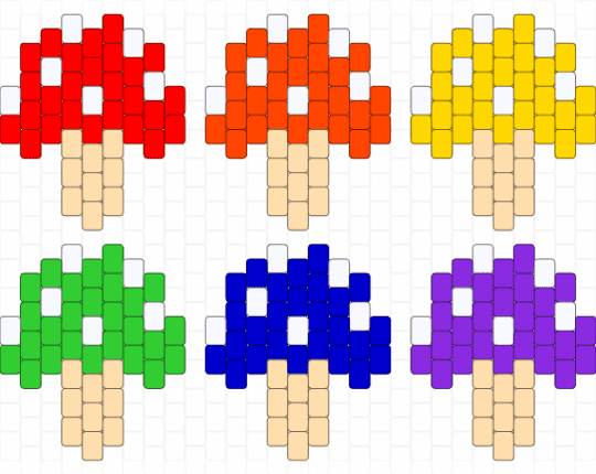 Rainbow Mushrooms - red,beige,purple,mushroom,cottagecore,rainbow