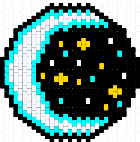 🌙 Circular Moon Panel 🌙 - black,light blue,moon,space,panel,circle,blue
