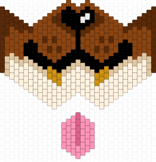 brown puppy mask - brown,red