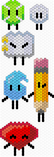 some bfdi contestants! - green,light blue,red,bfdi,osc,battle for dream island,freesmart,objectshow,tpot,bfb,bfdia