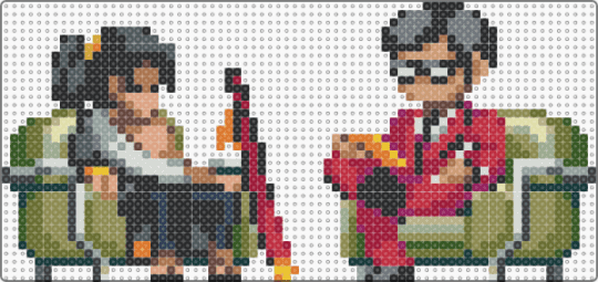 KATANA ZERO - Psychiatrist & Zero - gray,red,pink,gold