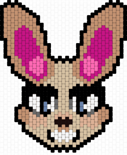 The bunny graveyard bag pattern - beige,pink