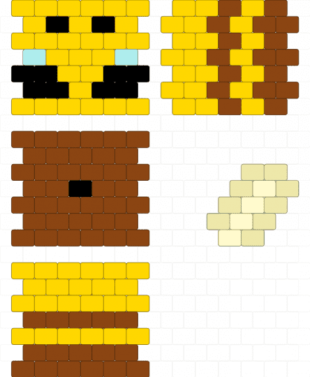 Minecraft bee - yellow,red