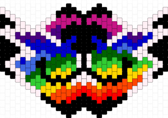 rainbow furry mask - purple,green,red