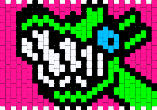 a creature - green,pink