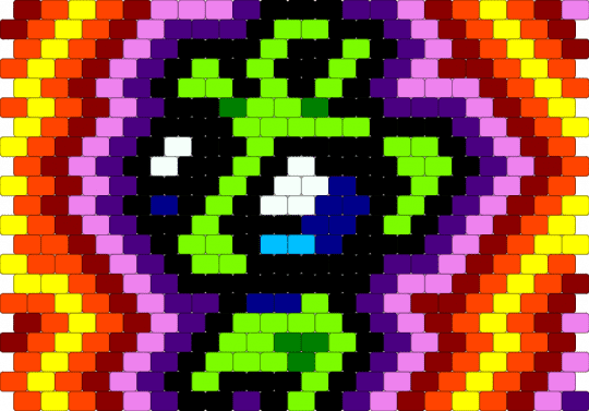 alien goober - purple,green,red,pink