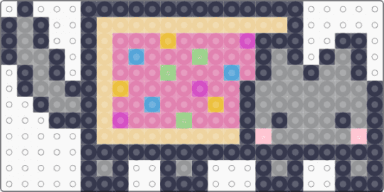 🌈 ;; chibi nyan cat perler ~ ♪ - purple,gray,pink,nyan cat