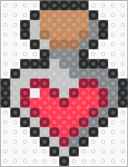 🧁 ;; heart vial perler ~ ♪ - red,heart