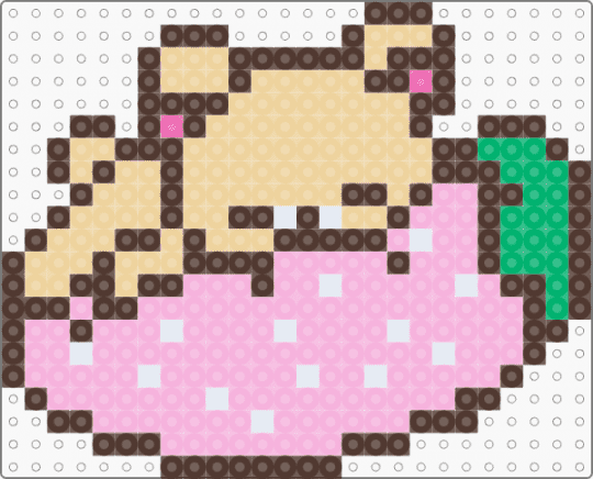 🧁 ;; korillakuma perler ~ ♪ - brown,pink,beige,korillakuma,rillakuma,rilakuma,korilakuma,sanx,cutecore,strawberry
