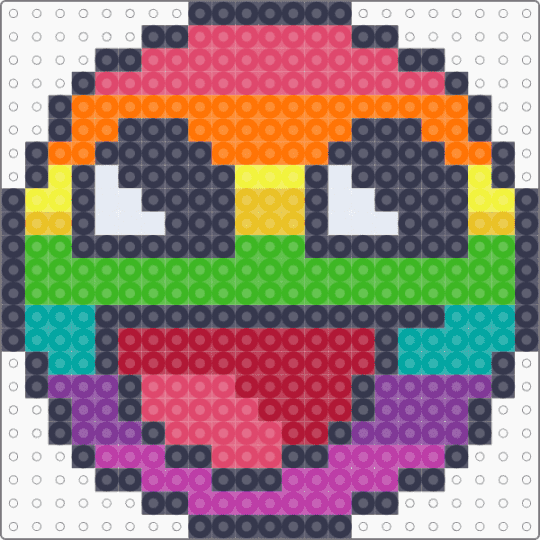 🌈 ;; rainbow epic face perler ~ ♪ - purple,red,epic face,roblox,rainbow
