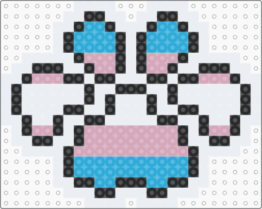 trans paw -- keychain - white,pink,light blue,trans,pride,paw