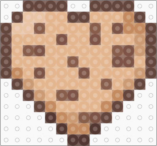 🧁 ;; heart cookie perler ~ ♪ - beige,heart,cookie,perler