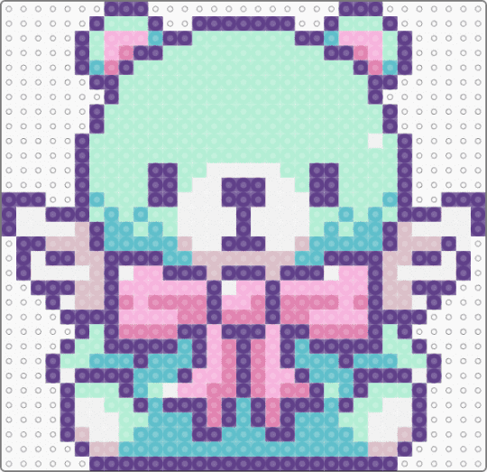 🧁 ;; bear perler ~ ♪ - purple,light blue,pastel,cutecore,perler