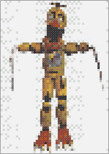 Withered chica - white,brown,gold,tan,colorful