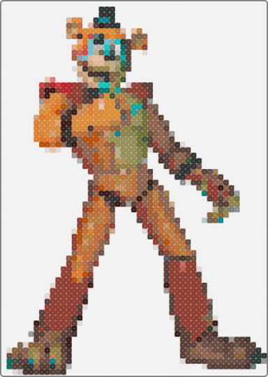 Glamrock Freddy - white,tan,gold,red,colorful